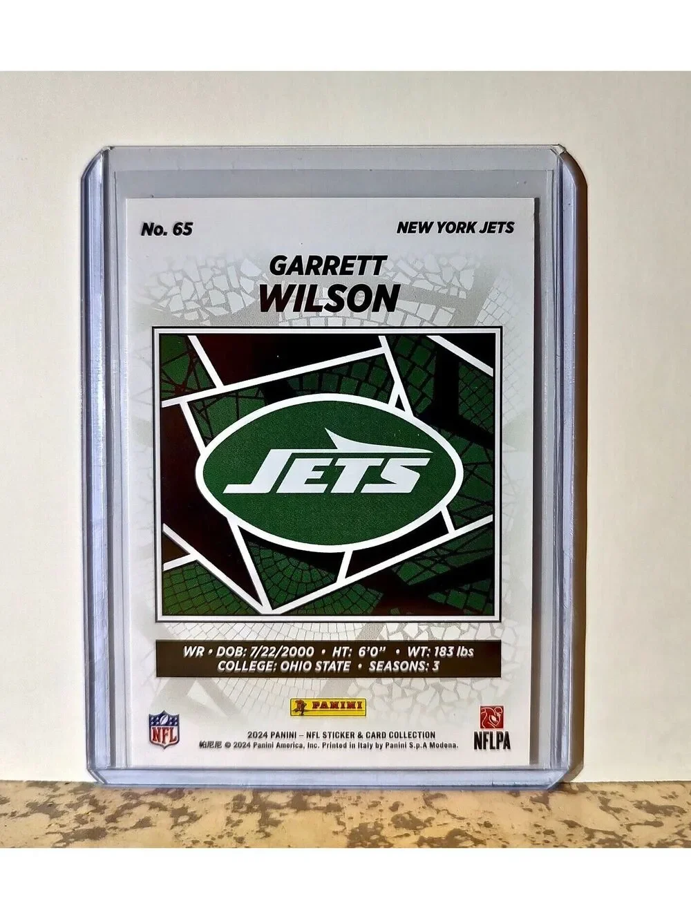Garrett Wilson 2024 Panini NFL #65 Sticker Card New York Jets